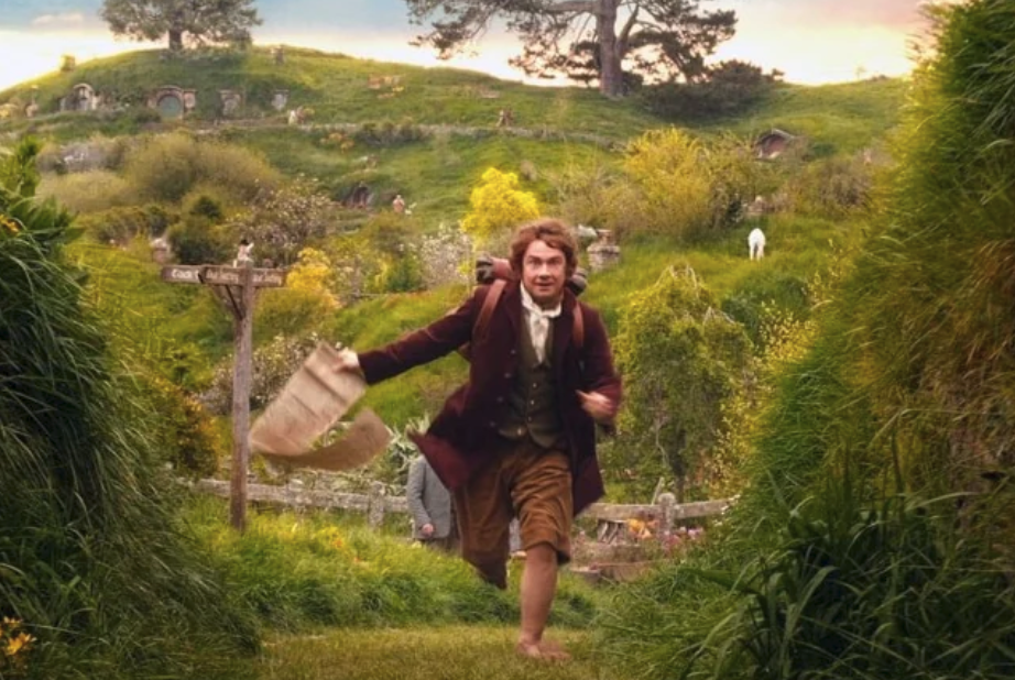 obligatory lord of the rings meme picture of bilbo running away from the shire